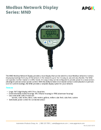 Thumbnail of document Data Sheet - MND Modbus Network Display